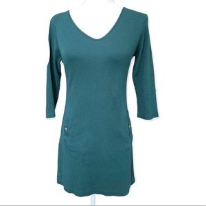 New York & Company Emerald Short Fitted Dress with Pockets Size XS